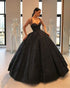 Black Quinceanera Dresses with Spaghetti Straps Ball Gown Sweet 16 vestidos de quinceañera